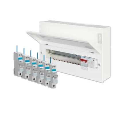 Hager 8 Way Consumer Unit Bundle with Type 2 SPD with 6 RCBOs