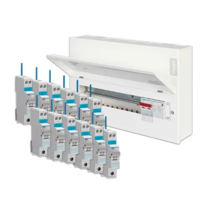Hager 18 Way Consumer Unit Bundle with Type 2 SPD with 12 RCBOs