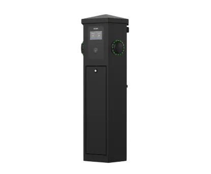 Rolec Hex Smart 2x7.4kW EV Charging Pedestal with LCD Screen Black
