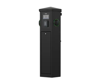 Rolec Hex Contactless 2x7.4kW EV Charging Pedestal with LCD Screen Black